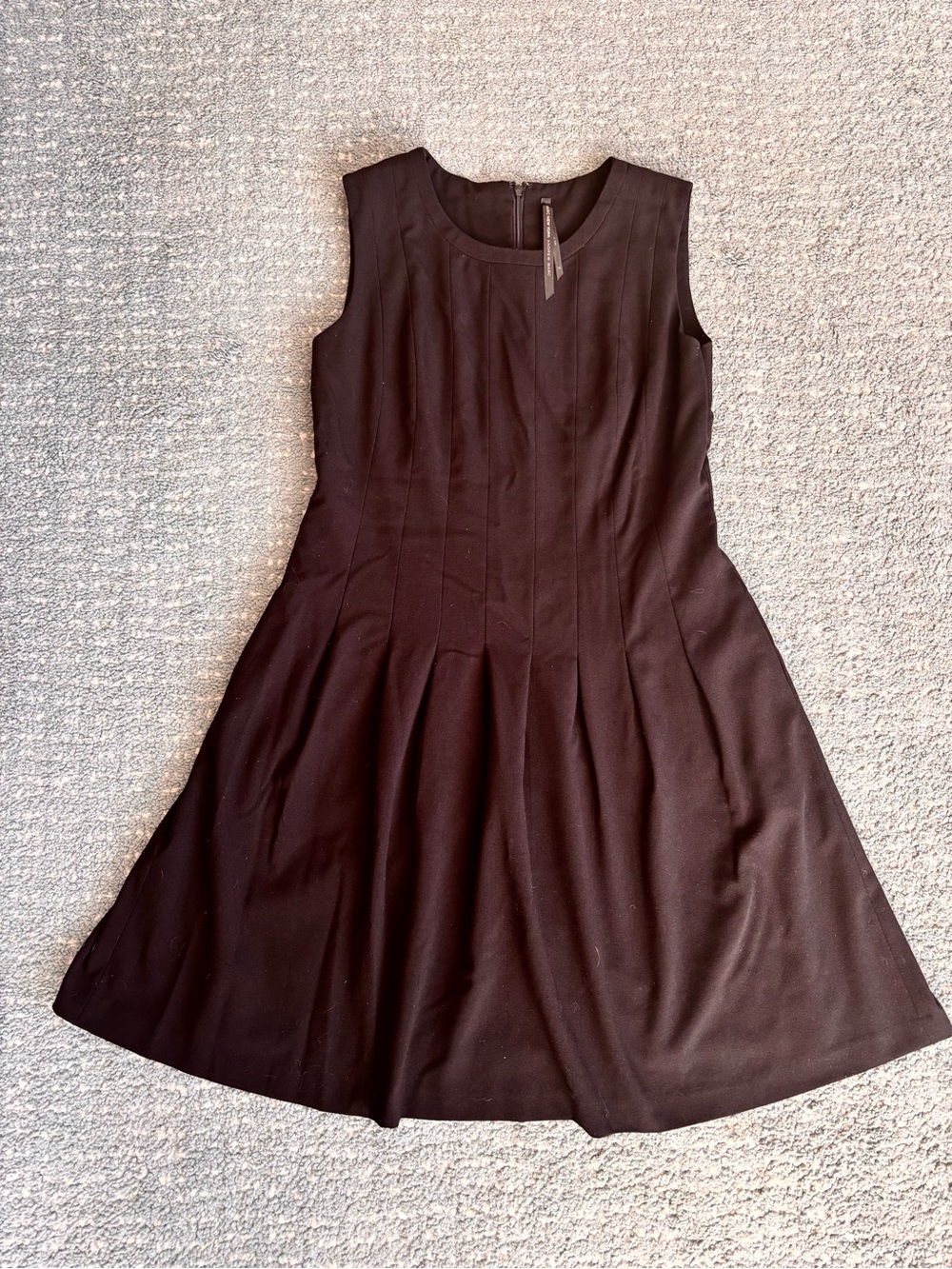 Andrew Marc Sleeveless Black Fit & Flare Dress, size 10. Belt in not included
